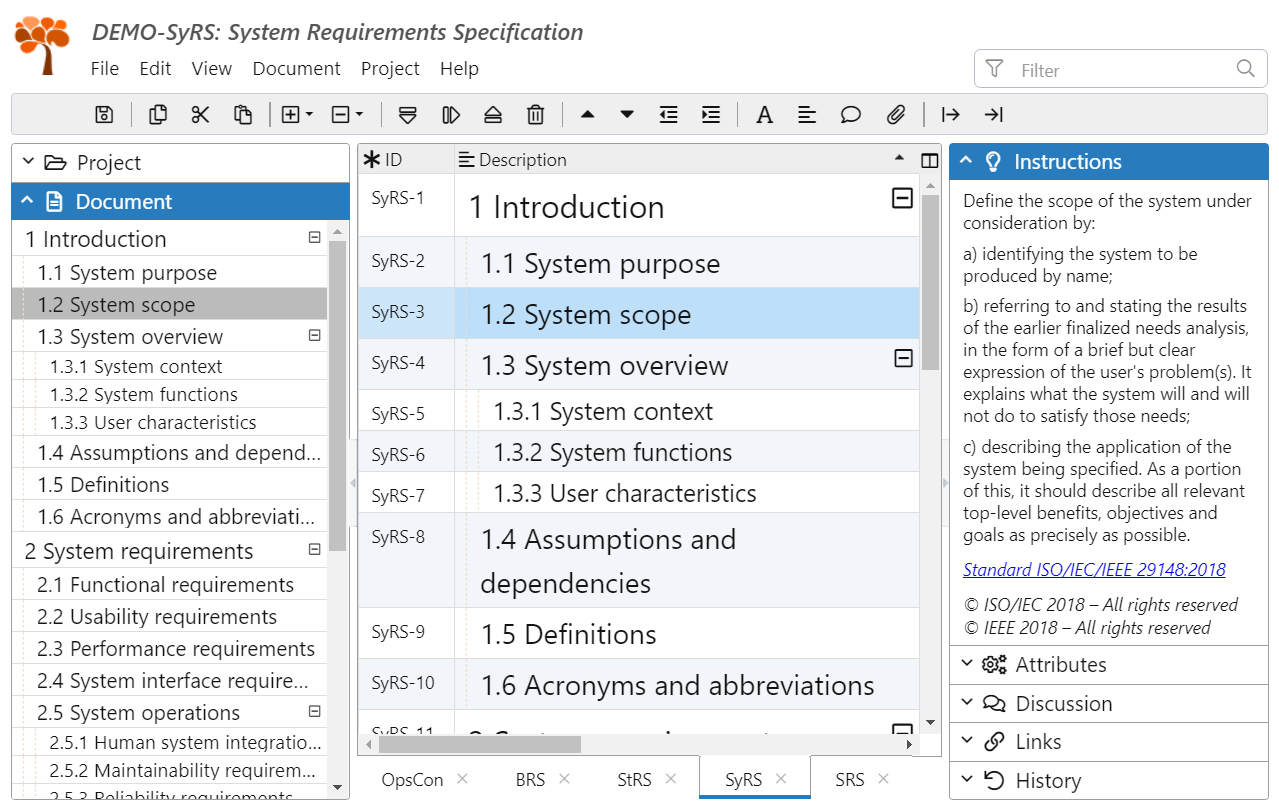 ISO/IEC/IEEE 23 Requirements Specification Templates  ReqView Pertaining To Business Requirement Specification Document Template