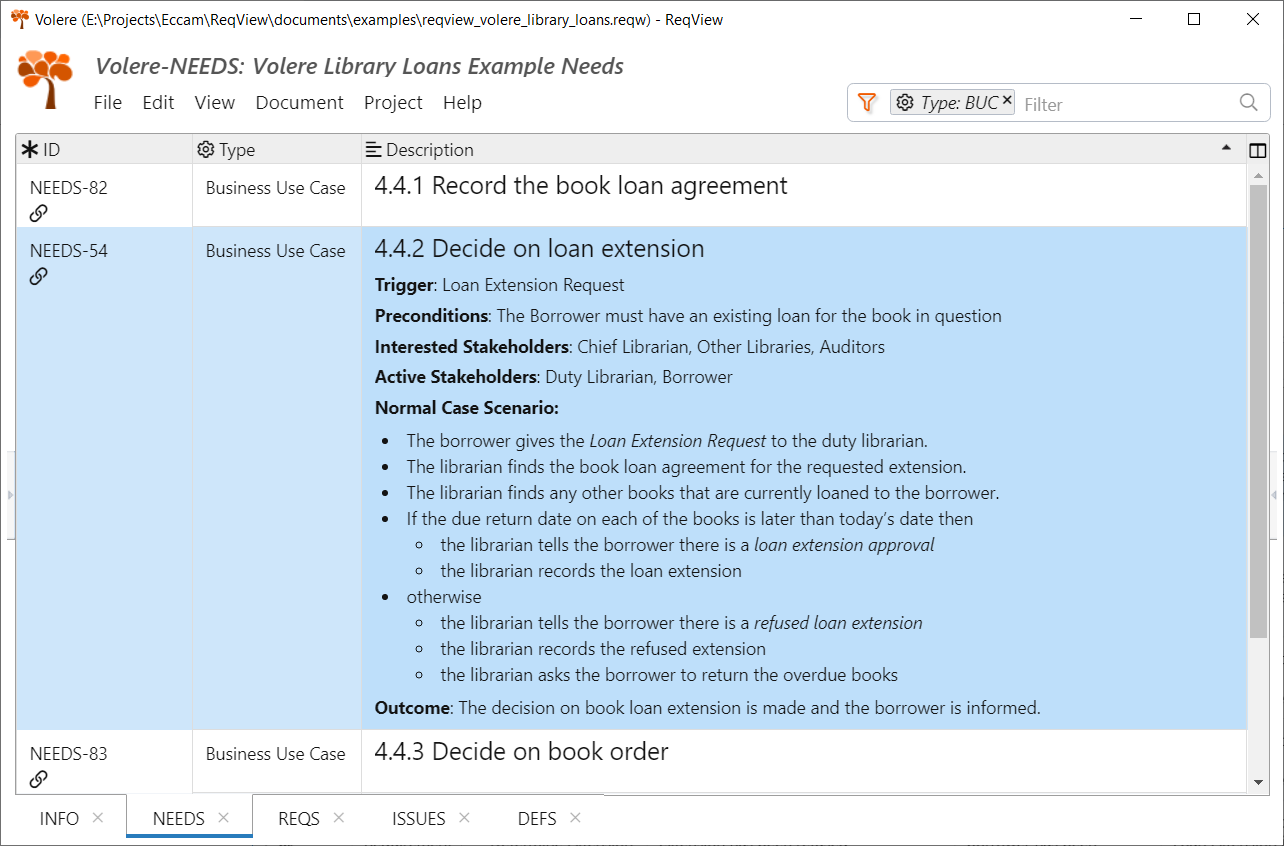 Library not found for. Volere. REGVIEW. Document example. Specification Sample.