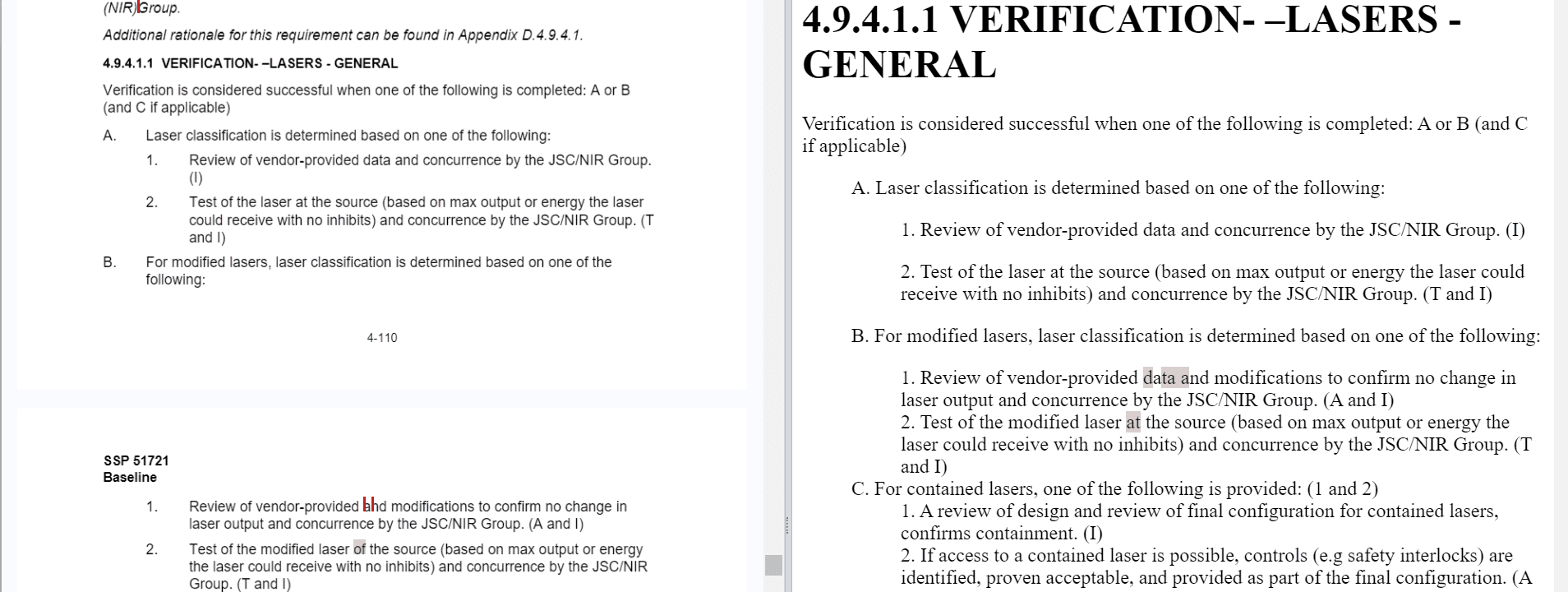 Review tool highlighting differences between the imported PDF and the intermediate HTML format, allowing users to identify and fix conversion errors before importing into ReqView Review tool highlighting differences between the imported PDF and the intermediate HTML format, allowing users to identify and fix conversion errors before importing into ReqView