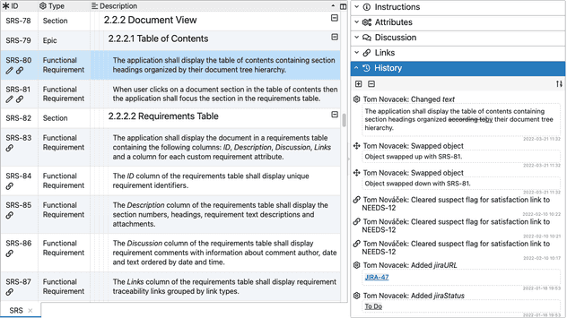 Manage Requirements Changes | ReqView Documentation