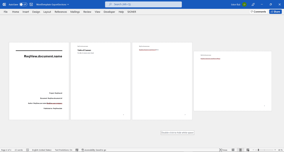 Export Documents to DOCX | ReqView Documentation