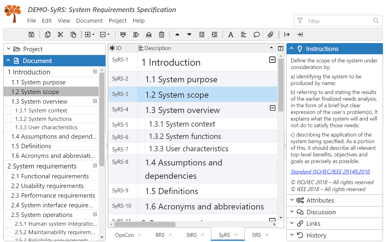 Software and System Requirements Specification Templates based on the ISO/IEC/IEEE 29148:2018 standard