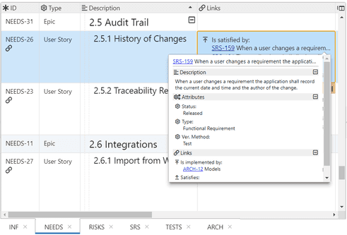 Requirements Traceability Links | ReqView Documentation
