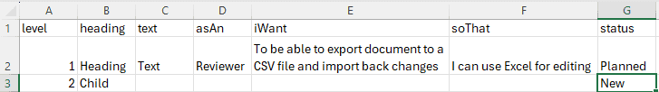 Import user stories from CSV to ReqView