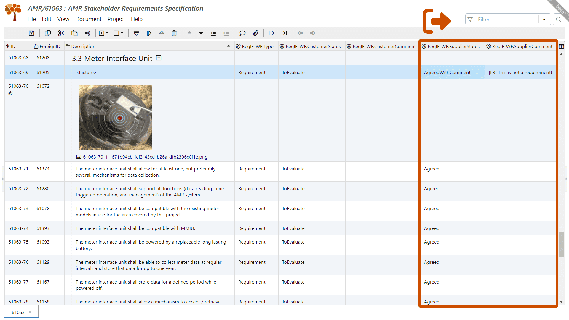 ReqIF SRC Workflow - Supplier exports reviewed stakeholder requirements specification from ReqView