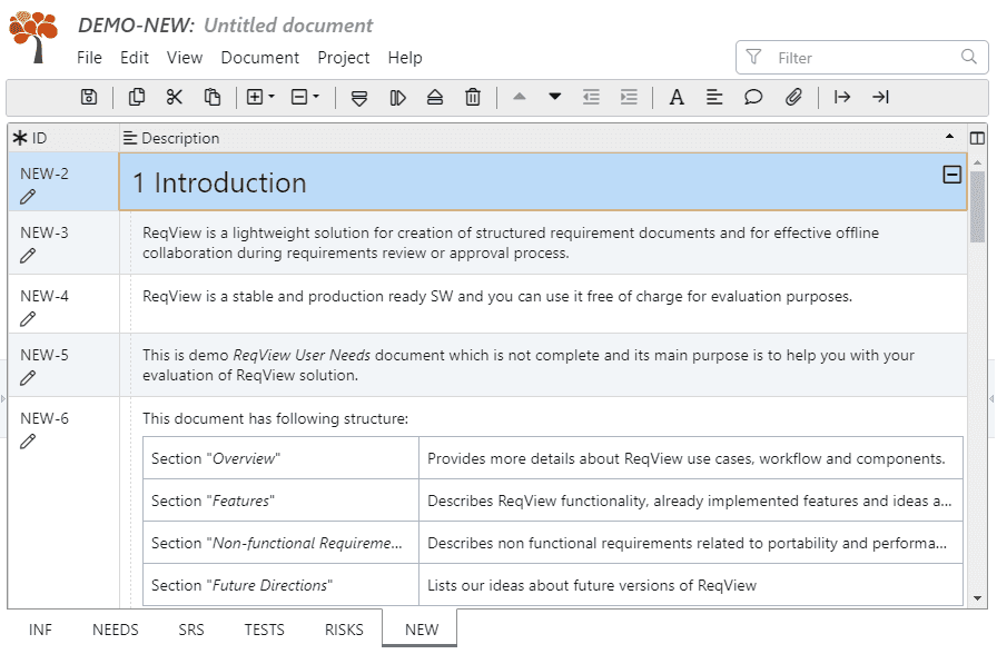 Imported HTML document in ReqView