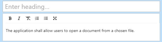 Edit requirement text description