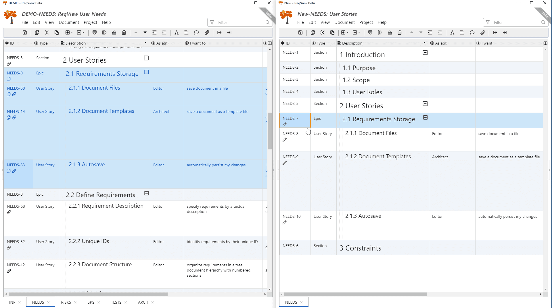 Open multiple projects as separate windows in ReqView