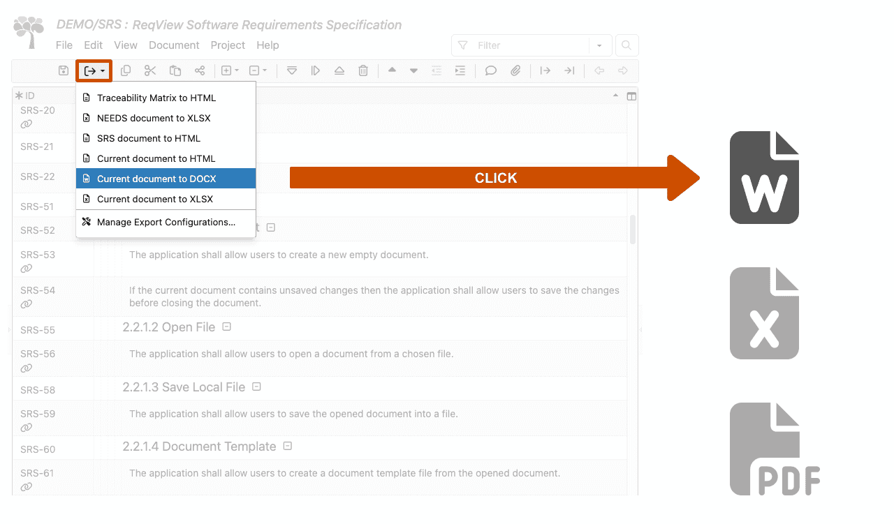 Share export configurations in ReqView