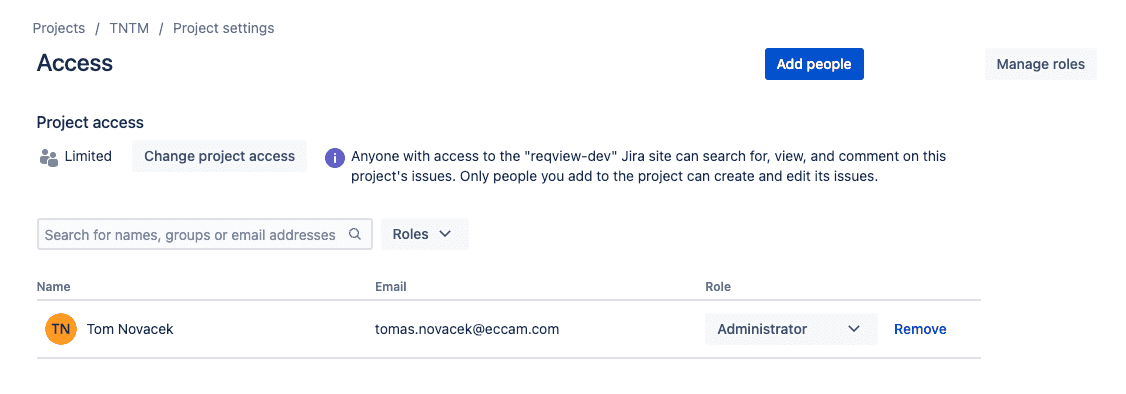 Set Jira Project Administrator role