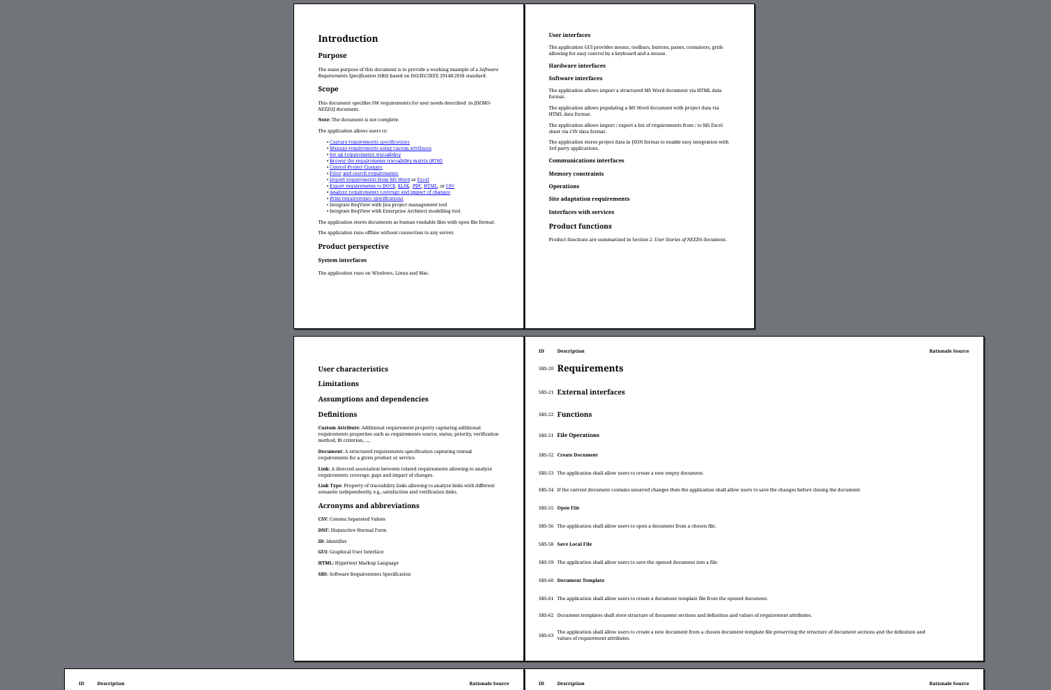 Generated PDF with document sections