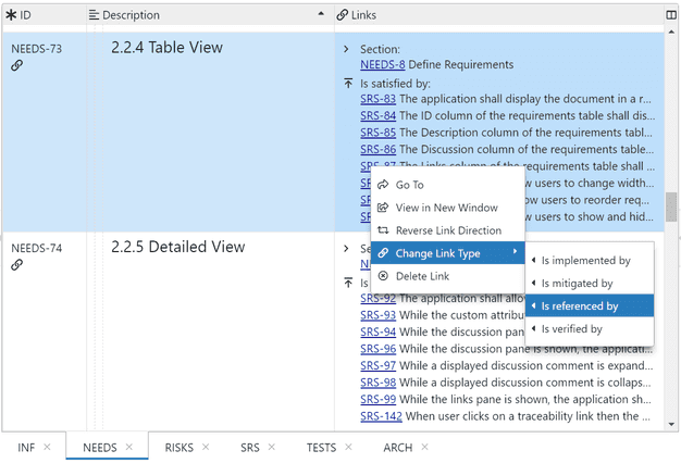 Requirements Traceability Links | ReqView Documentation