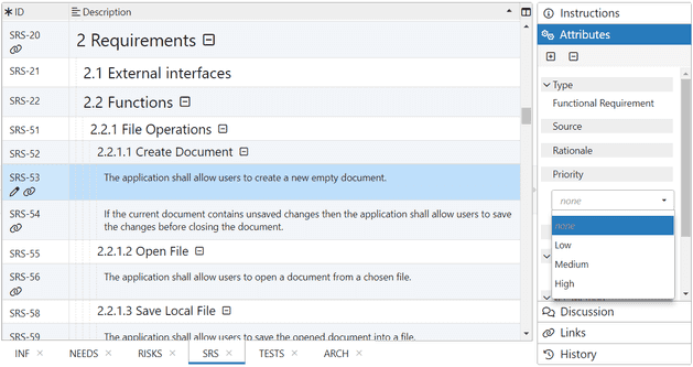 Edit Documents | ReqView Documentation