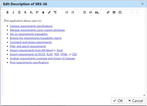 Edit Documents | ReqView Documentation