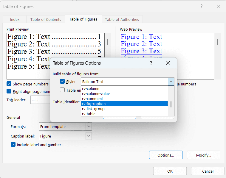 Add Table of Figures in MS Word template for export from ReqView Add Table of Figures in MS Word template for export from ReqView