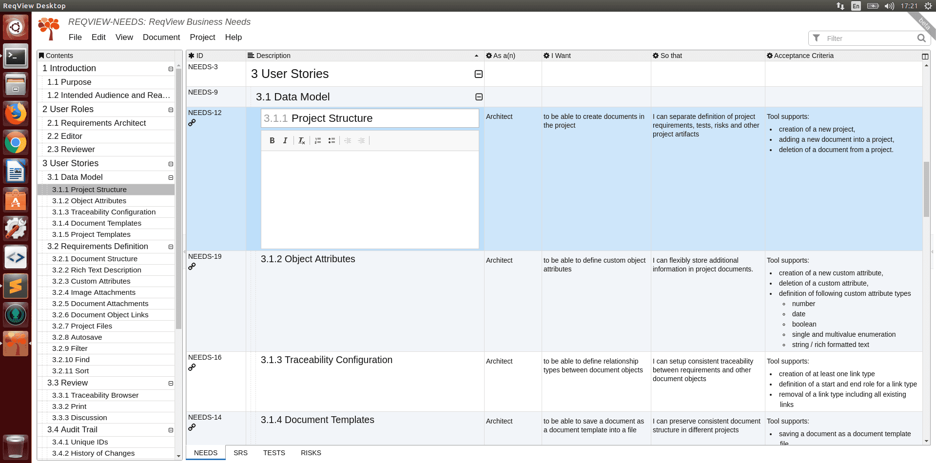 ReqView native application for Linux ReqView native application for Linux